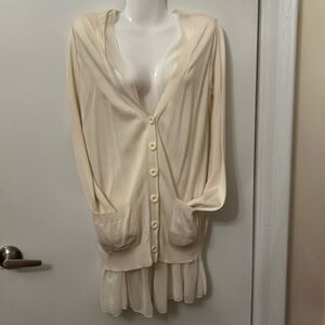 Plastic Island,size L cardigan.80%Rayon 20%silk.